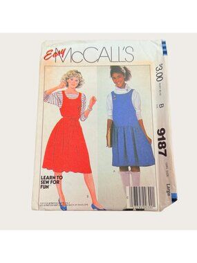 Vintage 1980s McCalls Sewing Pattern 9187 Girls Top Jumper Size Large Uncut